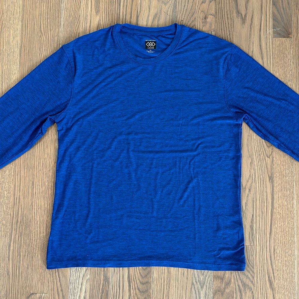 Leg3nd Brand Breathable Base Layer Men's sz XL Athletic Long Sleeve Top Blue